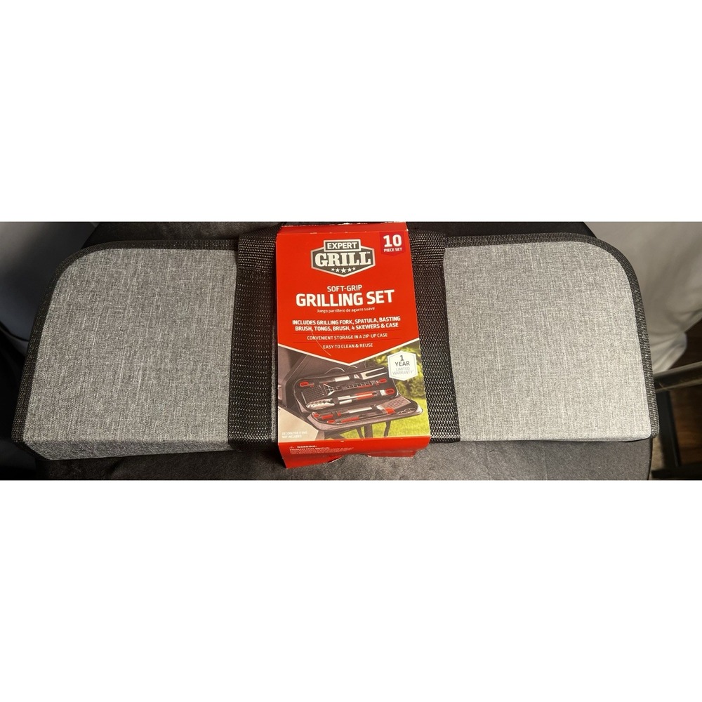 Expert Grill 10-Piece Soft-Grip BBQ Grilling Set w/ Zip Case Brand New